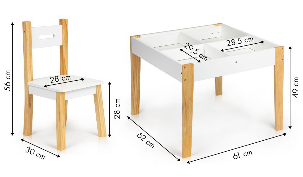 stolik i krzesełka w skandynawskim stylu dla dzieci