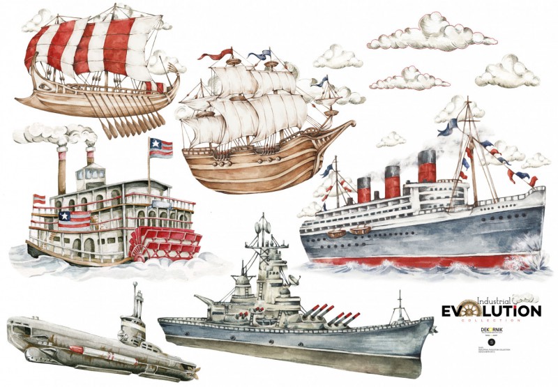 naklejka ścienna Historia statków